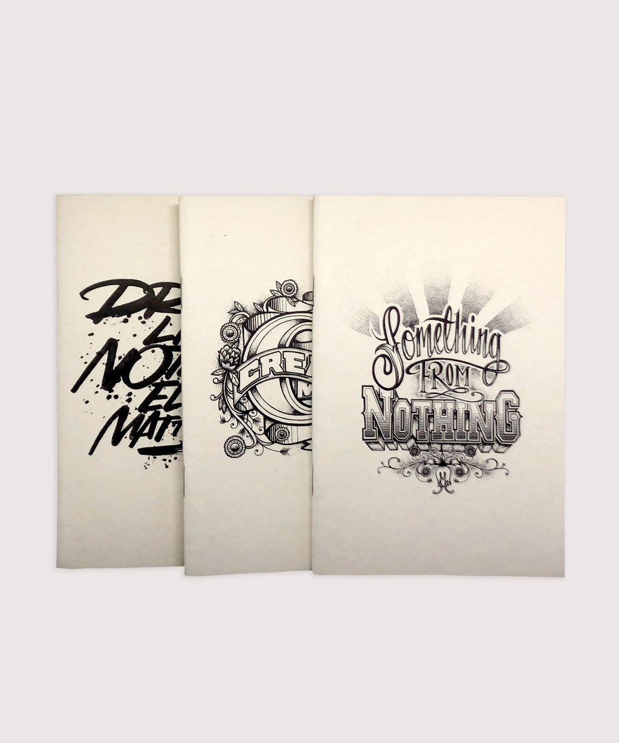 Spread of three Coffee Cup Notebooks