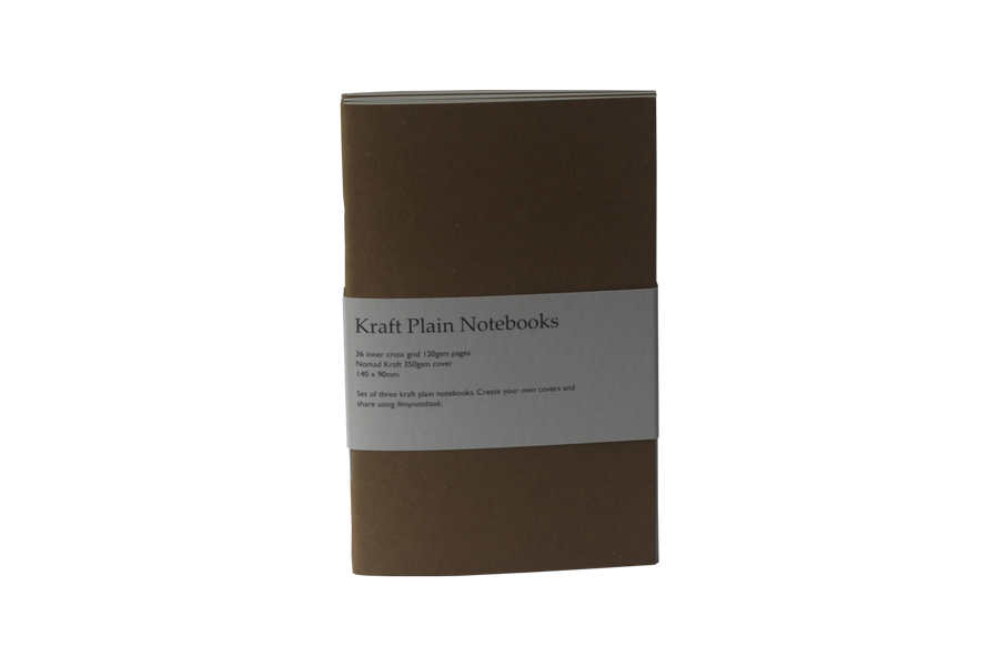 Plain Kraft Notebooks x3