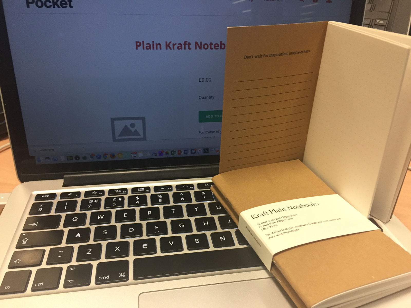 Plain Kraft Notebooks x3