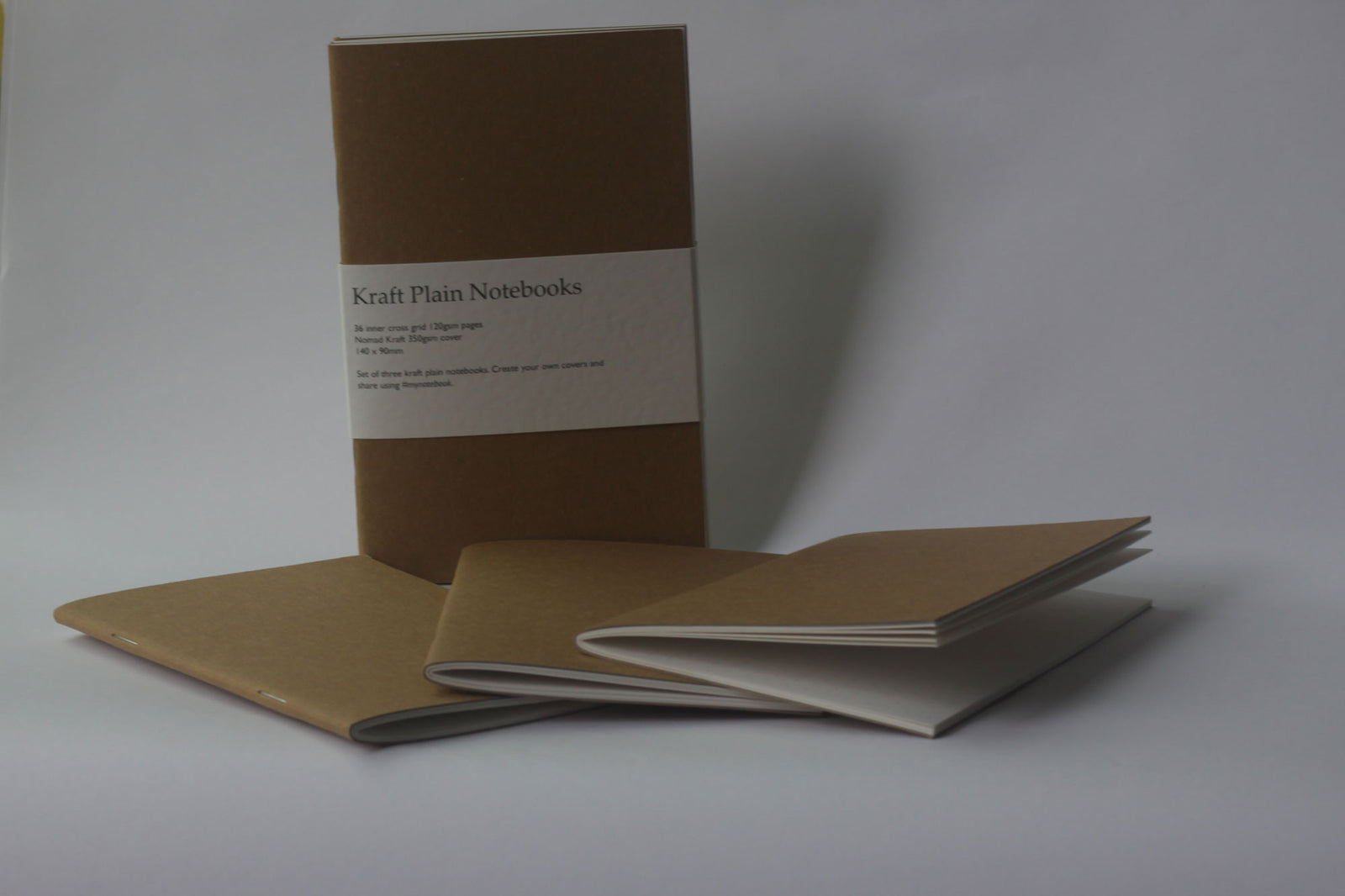 Plain Kraft Notebooks x3